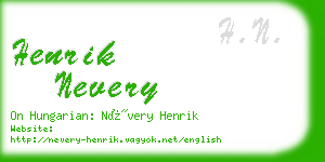 henrik nevery business card
